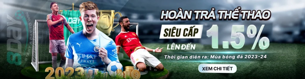 Banner hoàn trả thua cược thể thao tại 8Day
