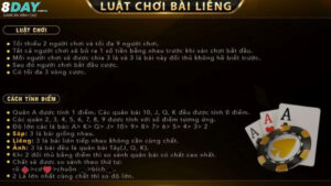 Hướng dẫn luật chơi của game bài Liêng 8Day